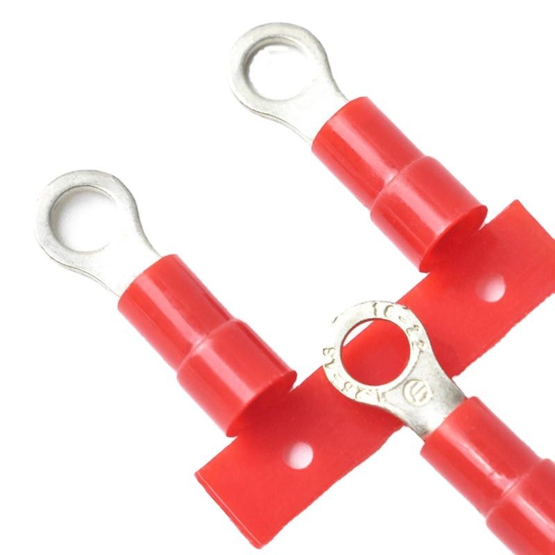 परिपत्र क्रिम्प टर्मिनल 5MM 10MM निरंतर पूर्व इन्सुलेटेड रिंग टर्मिनल कॉपर केबल लग