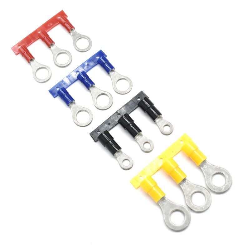 कस्टम फ़ैक्टरी 16 AWG कॉपर नायलॉन इंसुलेटेड स्पेड टर्मिनल कनेक्टर कंटीन्यूअस रिंग टर्मिनल
